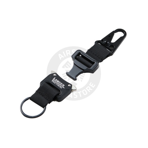 Lancer Tactical Cobra Buckle Keychain with Lancer Logo (Black)