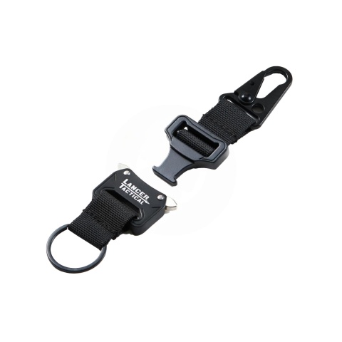 Lancer Tactical Cobra Buckle Keychain with Lancer Logo (Black)