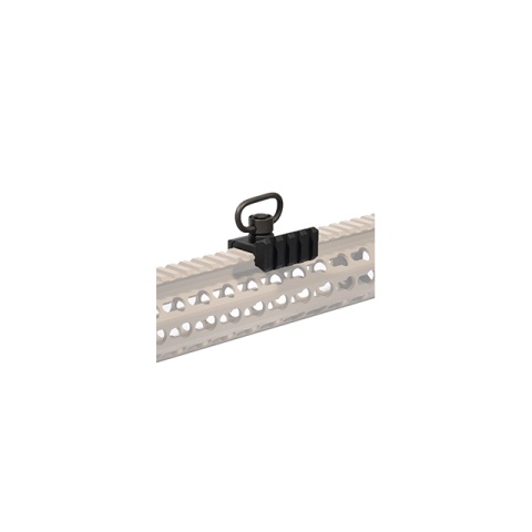 Lancer Tactical 90 Degree Offset Rail Mount with Picatinny/Weaver Style Rail QD Sling Ring (Black)