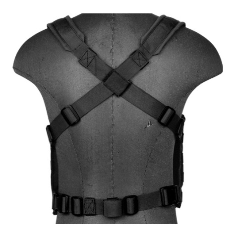 Lancer Tactical Airsoft Lightweight Magazine Pouch Chest Rig - BLACK