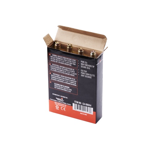 Lancer Tactical High Pressure 88 Gram CO2 Cartridges for Paintball (Pack of 4)