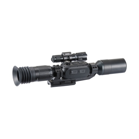 Digital Night Vision 4K HD 3-34x Rifle Scope WIFI Connection with Flashlight (Color: Black)