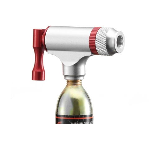 Lancer Tactical CO2 Bike Inflator (Color: Silver / Red)
