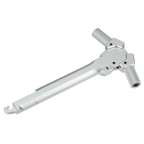 Lancer Tactical CNC Aluminum Ambidextrous M4 Charging Handle (Color: Silver)