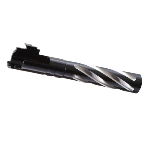 Lancer Tactical Stainless Steel Fluted Threaded 5.1 Outer Barrel (Color: Black)
