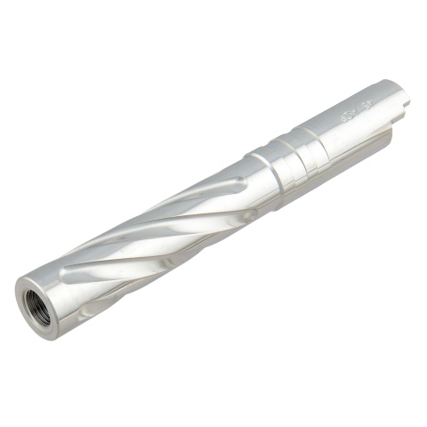 Lancer Tactical Stainless Steel Fluted Threaded 5.1 Outer Barrel (Color: Silver)