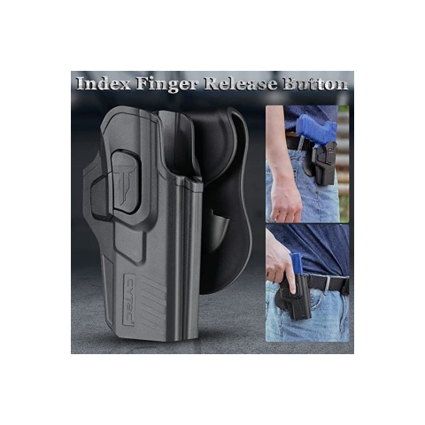 Cytac R-Defender Hard Shell Holster for Glock [G19, G23, G21] - BLACK