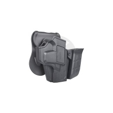 Cytac R-Defender Hard Shell + Mag Pouch Holster for Glock [G19, G23, G32] - (Black)