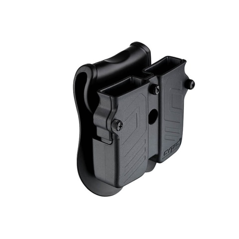 Cytac Hard Shell Universal Double Magazine Pouch (Color: Black)