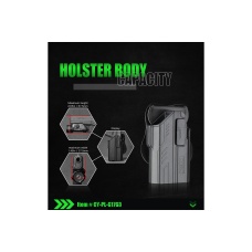 Cytac Gen 4 Hard Shell Adjustable Holster for Glock 17 Series Pistols (Color: Black)