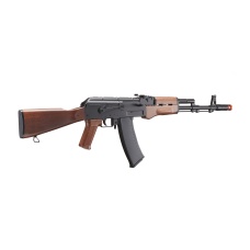 WellFire Airsoft Polymer AK47 AEG Rifle - BLACK/WOOD
