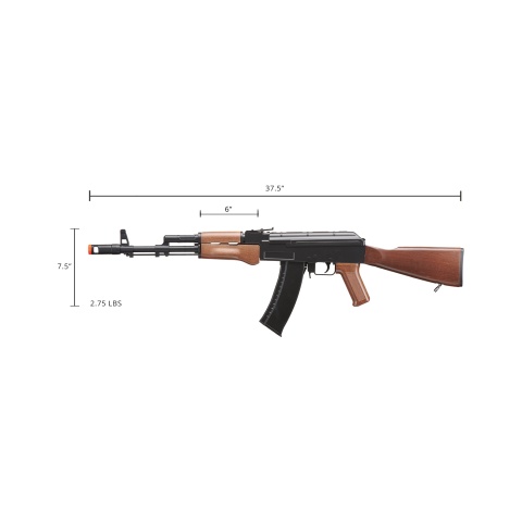 WellFire Airsoft Polymer AK47 AEG Rifle - BLACK/WOOD