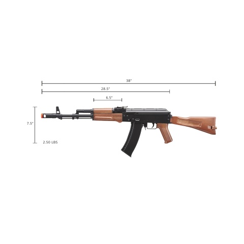 Wellfire Airsoft D74 Plastic AK-74 AEG - BLACK & WOOD