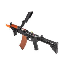 Double Bell AK74U Tactical AEG Airsoft Rifle - BLACK / WOOD