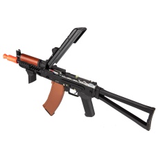 Double Bell AK74U Tactical AEG Airsoft Rifle - BLACK / WOOD