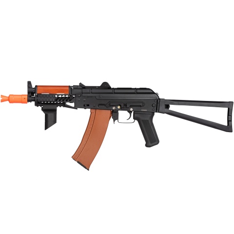Double Bell AK74U Tactical AEG Airsoft Rifle - BLACK / WOOD