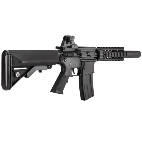 Double Bell M4 RIS AEG Full Metal Airsoft Rifle w/ Mock Suppressor - BLACK (Gun Only)
