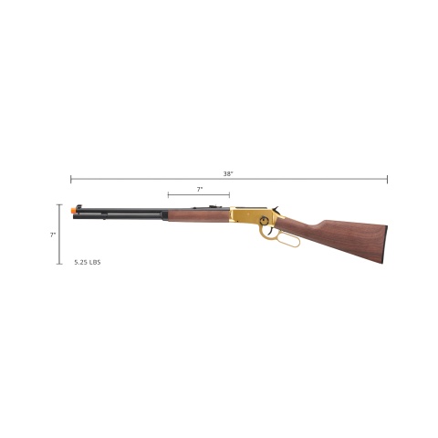 Double Bell M1894 CO2 Powered Lever Action Airsoft Rifle (Color: Gold / Imitation Wood)