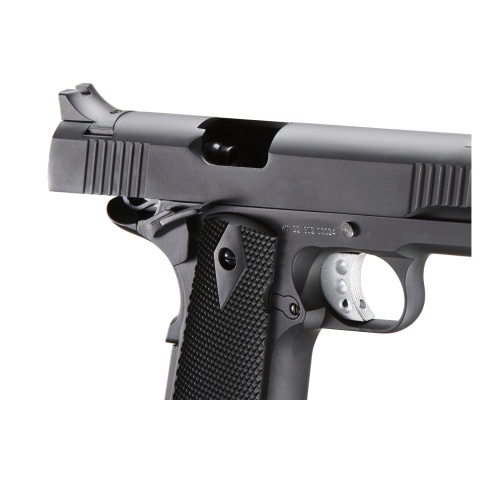 Double Bell M1911 Green Gas Blowback Airsoft Pistol w/ Silver Accents (Color: Black)