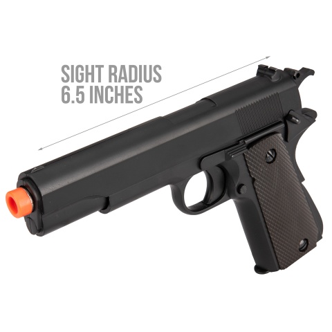 Double Bell M1911 WWII Airsoft Spring Pistol [Metal Body] - BLACK