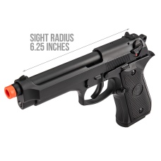 Double Bell M92 U.S. Army Gas Blowback Airsoft Pistol - BLACK