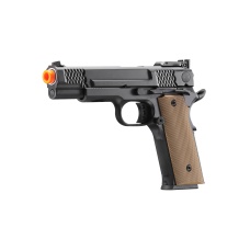 Double Bell Green Gas Full Metal 1911 Gas Blowback Airsoft Pistol w/ Tan Grip (Color: Black)