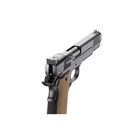 Double Bell Green Gas Full Metal 1911 Gas Blowback Airsoft Pistol w/ Tan Grip (Color: Black)
