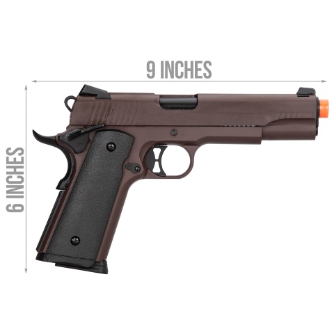 Double Bell M1911 Gas Blowback Airsoft Pistol - CRIMSON BROWN