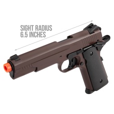 Double Bell M1911 Gas Blowback Airsoft Pistol - CRIMSON BROWN