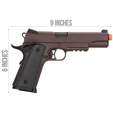 Double Bell M1911 Gas Blowback Airsoft Pistol - CRIMSON BROWN