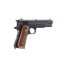 Double Bell M1911 Green Gas Blowback Airsoft Pistol w/ Wood Grip (Color: Black)