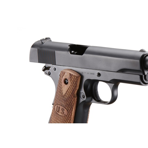 Double Bell M1911 Green Gas Blowback Airsoft Pistol w/ Wood Grip (Color: Black)