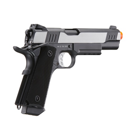 Double Bell M1911 Green Gas Blowback Airsoft Pistol w/ Silver Slide (Color: Black)
