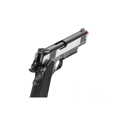Double Bell M1911 Green Gas Blowback Airsoft Pistol w/ Silver Slide (Color: Black)