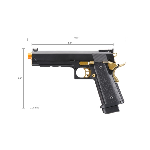 Double Bell Green Gas Hi-Capa 5.1 Gas Blowback Airsoft Pistol w/ Gold Hammer