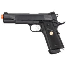 Double Bell M1911 CO2 Blowback MEU Airsoft Pistol [Polymer] - BLACK