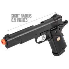 Double Bell M1911 CO2 Blowback MEU Airsoft Pistol [Polymer] - BLACK