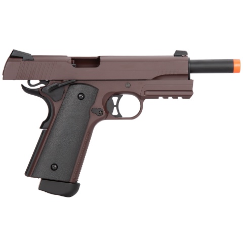 Double Bell M1911 CO2 Blowback Airsoft Pistol - CRIMSON BROWN
