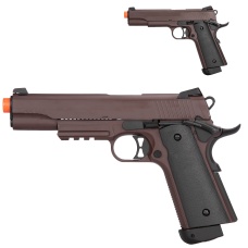 Double Bell M1911 CO2 Blowback Airsoft Pistol - CRIMSON BROWN
