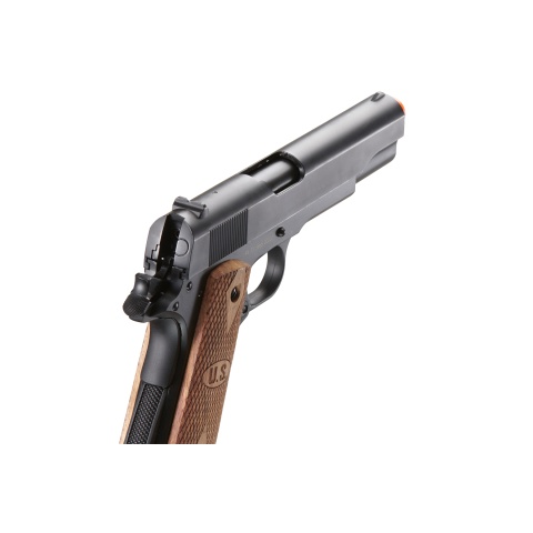 Double Bell M1911 Co2 Gas Blowback Airsoft Pistol w/ Wood Grip (Color: Black)