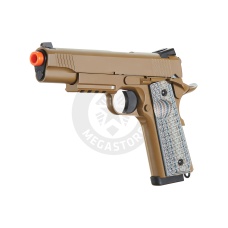 Double Bell M1911 CQB Tactical Gas Blowback GBB Airsoft Pistol - TAN