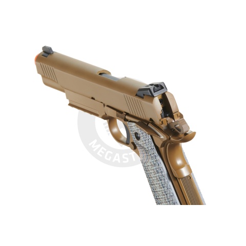 Double Bell M1911 CQB Tactical Gas Blowback GBB Airsoft Pistol - TAN