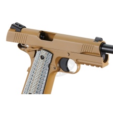 Double Bell M1911 CQB Tactical Gas Blowback GBB Airsoft Pistol - TAN