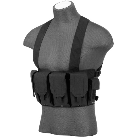 AMA Rugged Tactical Chest Rig w/ 6X Magazine Pouches [1000D] - BLACK