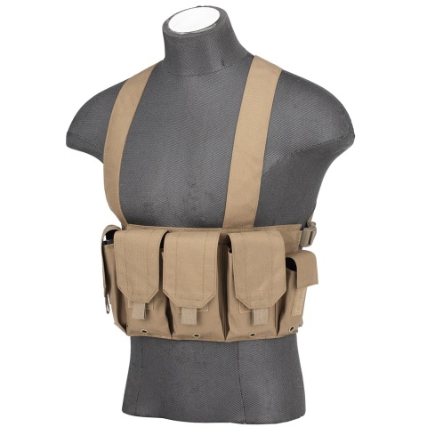 AMA Rugged Tactical Chest Rig w/ 6X Magazine Pouches [1000D] - TAN