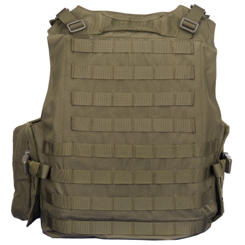 AMA Airsoft MOLLE Plate Carrier w/ 6 Pouches - OD GREEN
