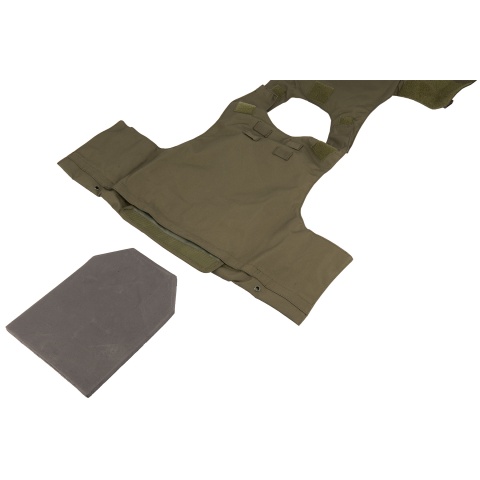 AMA Airsoft MOLLE Plate Carrier w/ 6 Pouches - OD GREEN