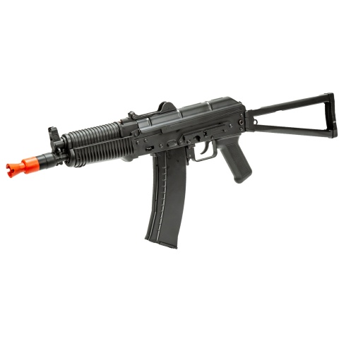WellFire AK74 Co2 Blowback Airsoft Rifle with Skeleton Stock (Color: Black)