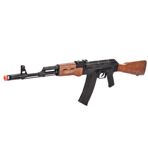 WellFire AK74 Co2 Blowback Rifle with Fixed Stock (Color: Black & Wood)