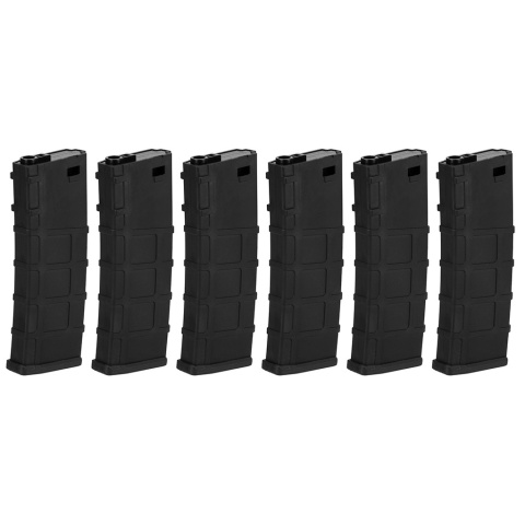 Lonex 200rd Mid Capacity M4/M16 Polymer Airsoft Magazine [6 Pack] - BLACK